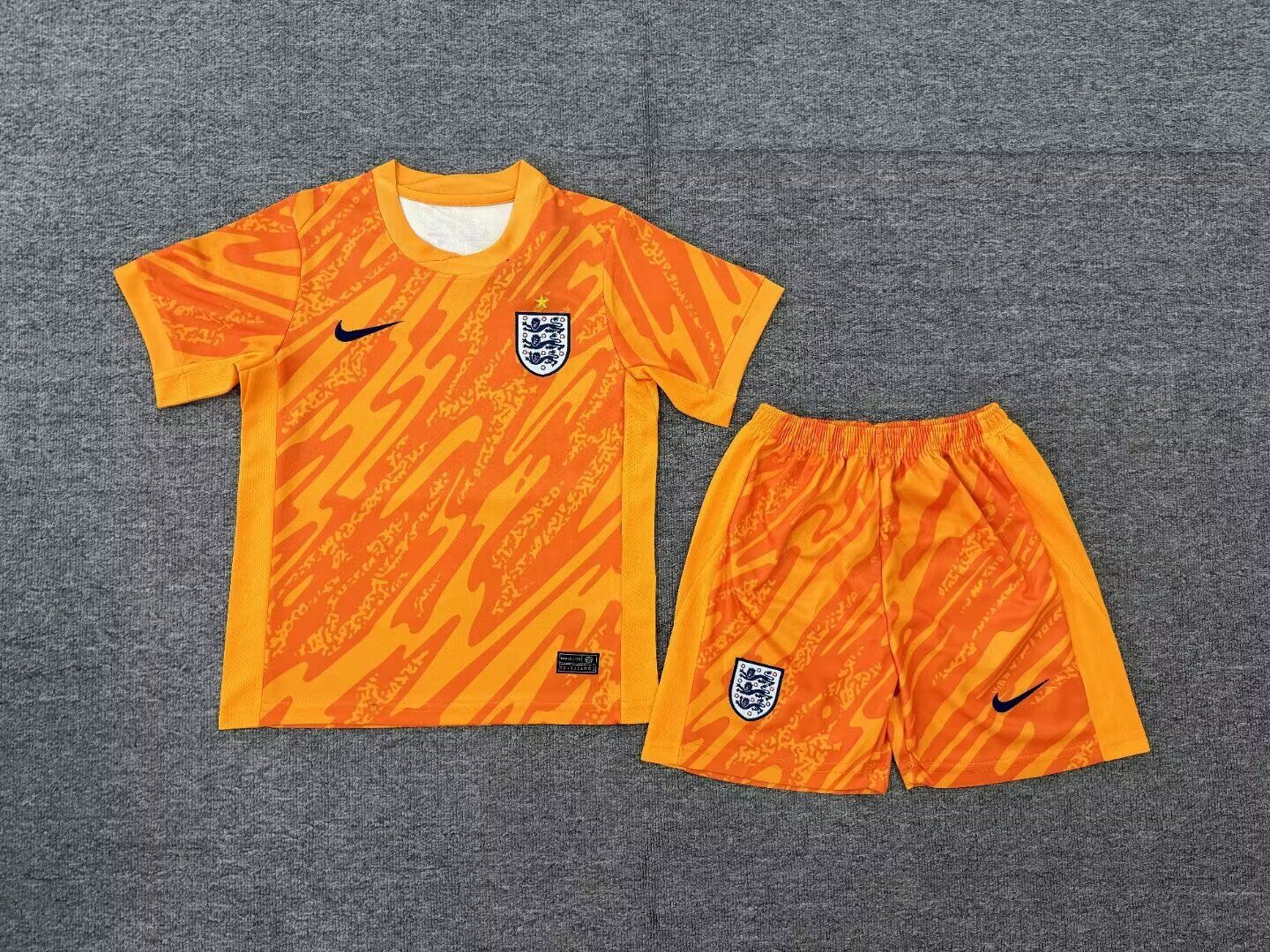 Kids-England 2024 Euro GK Orange Soccer Jersey